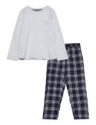 Checked Cotton Pyjamas Pyjamasetti Pyjama Grey Mango