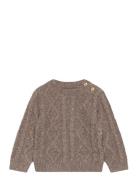 Butt D Knit Braided Sweater Tops Knitwear Pullovers Brown Mango