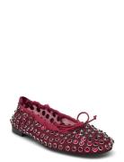 Studded Mesh Ballerina Shoes Ballerinat Red Mango