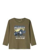 Nmmvux Ls Top Tops T-shirts Long-sleeved T-shirts Green Name It