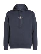 Monologo Hoodie Tops Sweat-shirts & Hoodies Hoodies Navy Calvin Klein ...