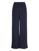 Side-Stripe Georgette Wide-Leg Pant Bottoms Trousers Wide Leg Navy Lau...