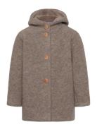 Coat Hood Wool W. Lining Ohut Takki Kuoritakki Brown Huttelihut