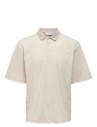 Onscaspian Aut Ss Polo Tops Polos Short-sleeved Cream ONLY & SONS