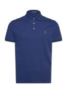Pima Polo-Ssl-Knt Tops Polos Short-sleeved Navy Polo Ralph Lauren