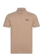 Polo Shirt Tops Polos Short-sleeved Beige EA7