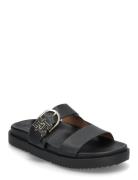 Leather Sporty Mule Matalapohjaiset Sandaalit Black Tommy Hilfiger