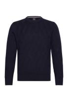 H-Elfredo Tops Knitwear Round Necks Navy BOSS