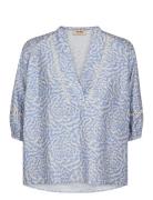 Mmaleyna Saku Blouse Tops Blouses Short-sleeved Blue MOS MOSH