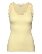 Rwbeatha Sl V-Neck Lace Top Tops T-shirts & Tops Sleeveless Yellow Ros...