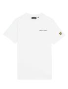 Script Embroidered T-Shirt Tops T-shirts Short-sleeved White Lyle & Sc...