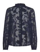 Fqcime-Shirt Tops Blouses Long-sleeved Navy FREE/QUENT