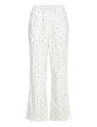 Pant Cotton Jacquard Hearts Pyjamahousut Olohousut White Hunkemöller