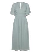 Butterfly Sleeve Midi Dress Polvipituinen Mekko Blue Bubbleroom