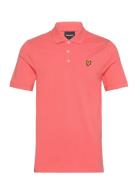 Plain Polo Shirt Tops Polos Short-sleeved Pink Lyle & Scott