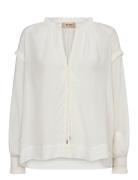 Mmmarb Sansa Emb Blouse Tops Blouses Long-sleeved White MOS MOSH