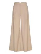 Kazia Pants Bottoms Trousers Wide Leg Beige Noella