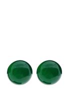Malou Ear 10 Mm Green Agate Accessories Jewellery Earrings Studs Green...