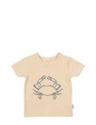 T-Shirt S/S Motif Tops T-shirts Short-sleeved Beige Petit Piao