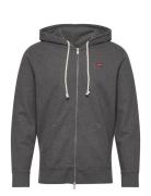 The Original Hm Zip Up Charcoa Tops Sweat-shirts & Hoodies Hoodies Gre...