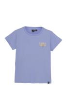 T-Shirt Chest And Backprint Tops T-shirts Short-sleeved Blue Indian Bl...