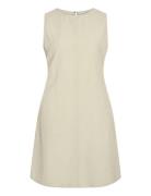 Viprisilla O-Neck S/L Short Dress Lyhyt Mekko Cream Vila