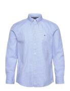 Flex Poplin Gingham Rf Shirt Tops Shirts Casual Blue Tommy Hilfiger