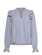 Gemala Ls-M Tops Blouses Long-sleeved Blue MbyM