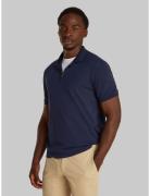 Smooth Cotton Welt Zip Polo Tops Polos Short-sleeved Navy Calvin Klein