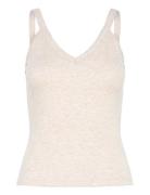 Dagnaiw V-Top Melange Tops T-shirts & Tops Sleeveless Beige InWear