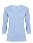 Sc-Pylle Tops T-shirts & Tops Long-sleeved Blue Soyaconcept