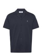 Ss Camp Org Cttn Dro Tops Shirts Short-sleeved Black Original Penguin