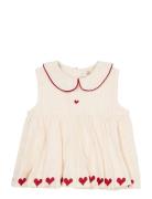 Seersucker Ss Blouse W. Hearts Tops Blouses & Tunics Blue Copenhagen C...