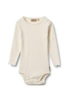 Body L/S Regitze Bodies Long-sleeved Cream Wheat