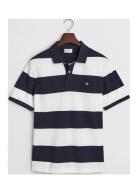 Block Stripe Polo Tops Polos Short-sleeved Black GANT