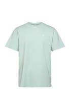 Cross Logo Organic Tee Tops T-shirts Short-sleeved Green Clean Cut Cop...