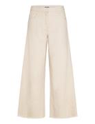 Cotton Loose Trousers Bottoms Jeans Wide Cream Weekday