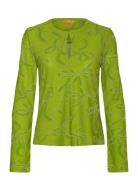 2246 Lurex Jersey, Long Sleeve Tie Tops Blouses Long-sleeved Green STI...