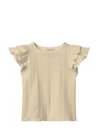Gabby Ss Blouse Tops T-shirts Short-sleeved Cream Fliink