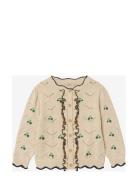 Mela Ruffle Cardigan Tops Knitwear Cardigans Cream Fliink