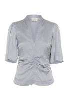 Gzbianca Blouse Tops Blouses Short-sleeved Blue Gestuz
