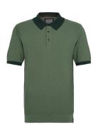Structured Knitted Solid Polo Tops Polos Short-sleeved Green Scotch & ...