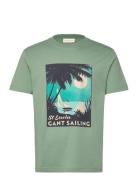 Placed Graphic T-Shirt Tops T-shirts Short-sleeved Green GANT