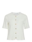 Viamy O-Neck 2/4 Cardigan Tops T-shirts & Tops Short-sleeved White Vil...