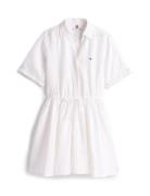 Ess Linen S/S Short Dress Lyhyt Mekko White Tommy Hilfiger