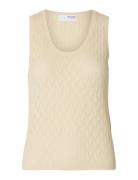 Slfagny Sl Knit Top U-Neck Tops T-shirts & Tops Sleeveless Beige Selec...