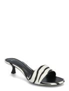 Zebra-Print Fur Sandals Korolliset Sandaalit Black Mango