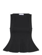 A-Line Boat-Neck Top Tops T-shirts & Tops Sleeveless Black Mango