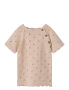Nbfjola Ss Knit Dress Lil Tops T-shirts Short-sleeved Beige Lil'Atelie...