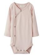Nbngayo Ls Slim Wrap Body Lil Bodies Long-sleeved Pink Lil'Atelier